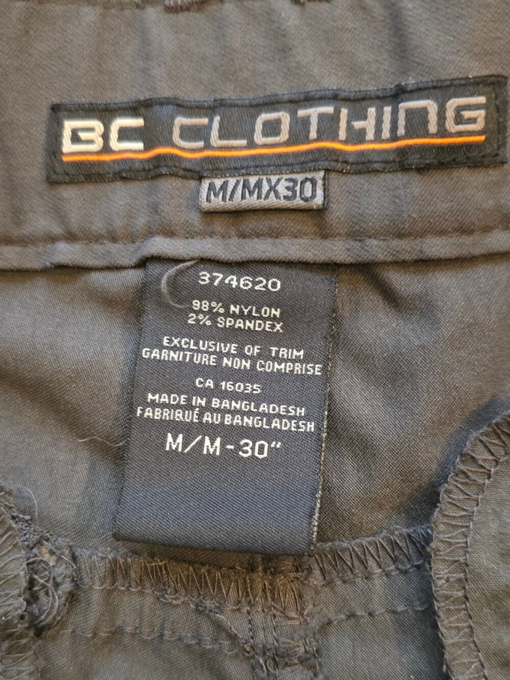 BC Clothing Men Convertible Stretch Cargo Pants with belt medium - Picture 5 of 5